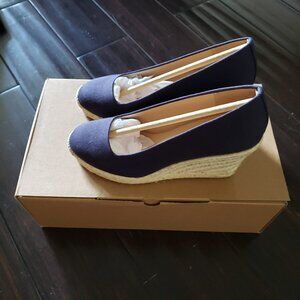 JCrew Canvas Espadrille Wedge Sandals Size 5